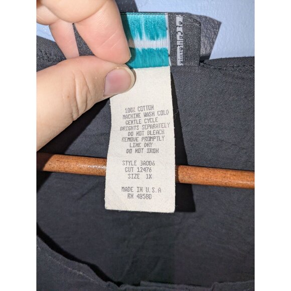 Vintage Michele Leslie Black Button Dress Rainbow Buttons Pockets Size 1X Cotton - Picture 5 of 7